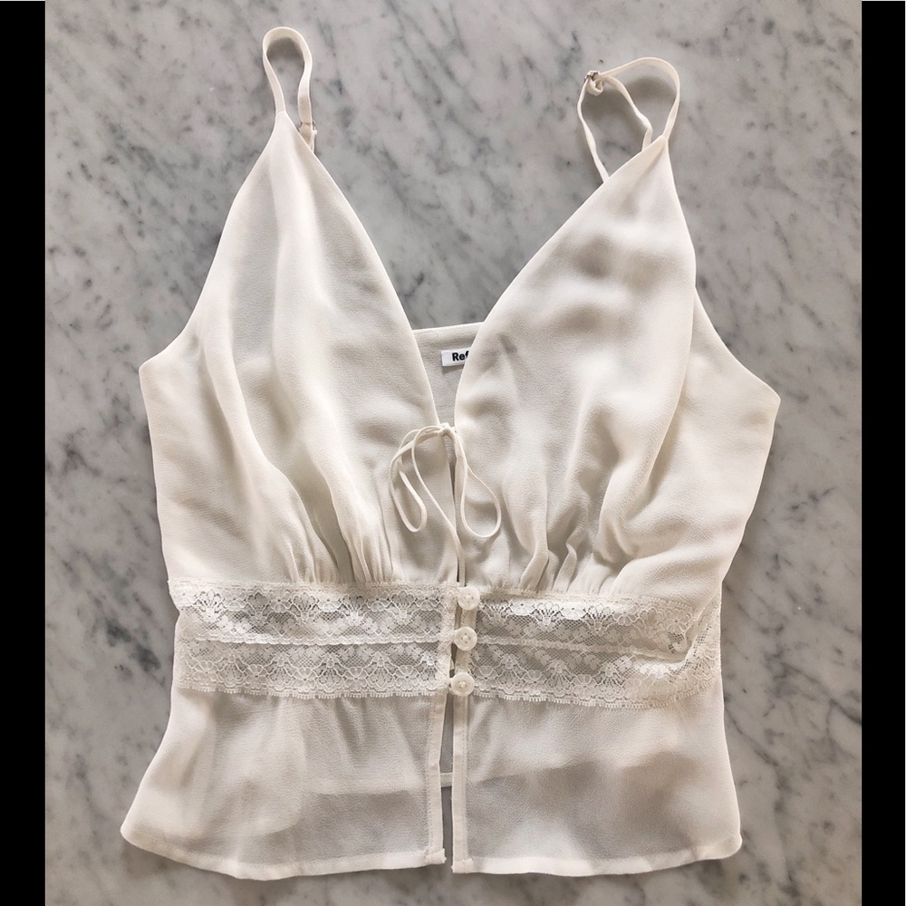 Reformation Tie-Front Lace Tank.